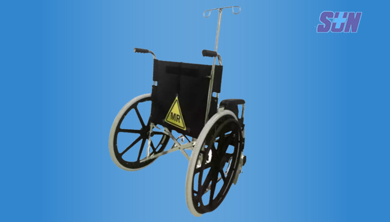 MRI Compatible Wheelchair High-Quality Non-Magnetic Aluminum Alloy Structure for MRI